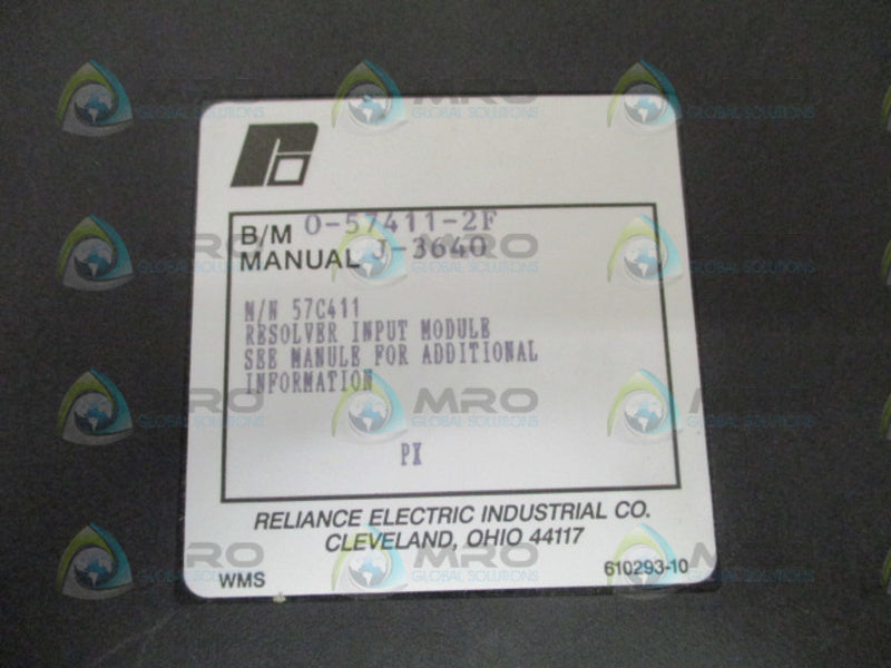 RELIANCE ELECTRIC 0-57411-2F RESOLVER INPUT MODULE UNMP