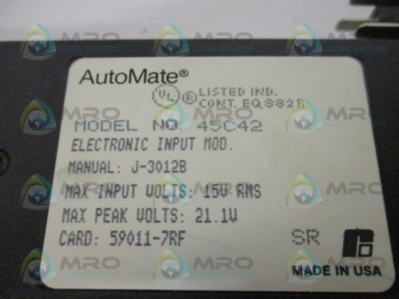 RELIANCE ELECTRIC AUTOMATE 45C42 DUAL ELECTRONIC INPUT MODULE NSMP