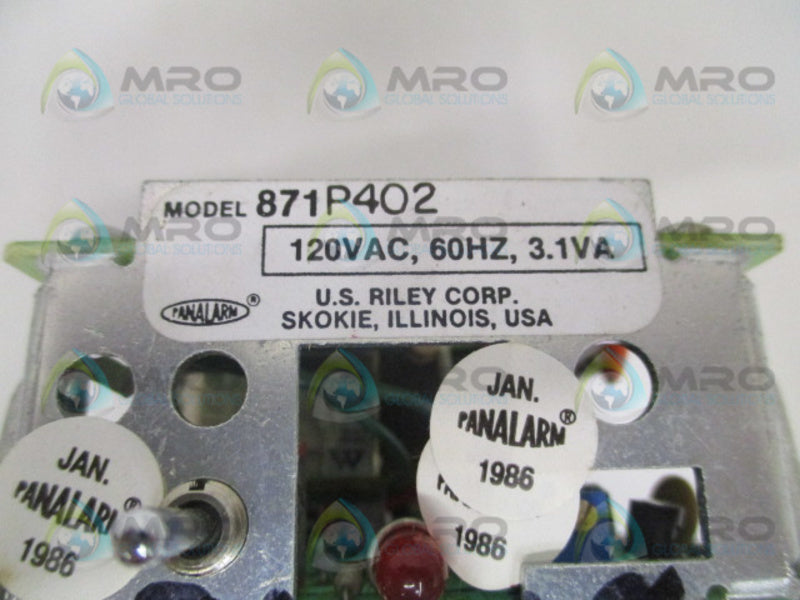 PANALARM 871P402 LIGHT BOX ANNUNCIATOR 120VAC (AS PICTURED) NSNP