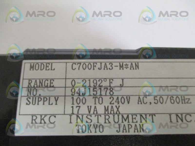 RKC C700FJA3-MAN TEMPERATURE CONTROLLER 0/2192 F NSMP