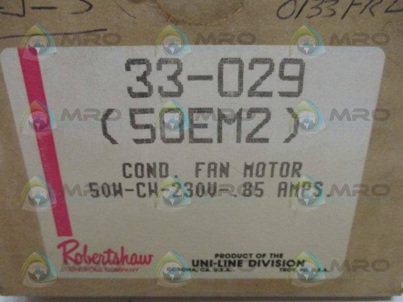 ROBERTSHAW 33-029 50EM2 FAN MOTOR 1550 RPM NSMP