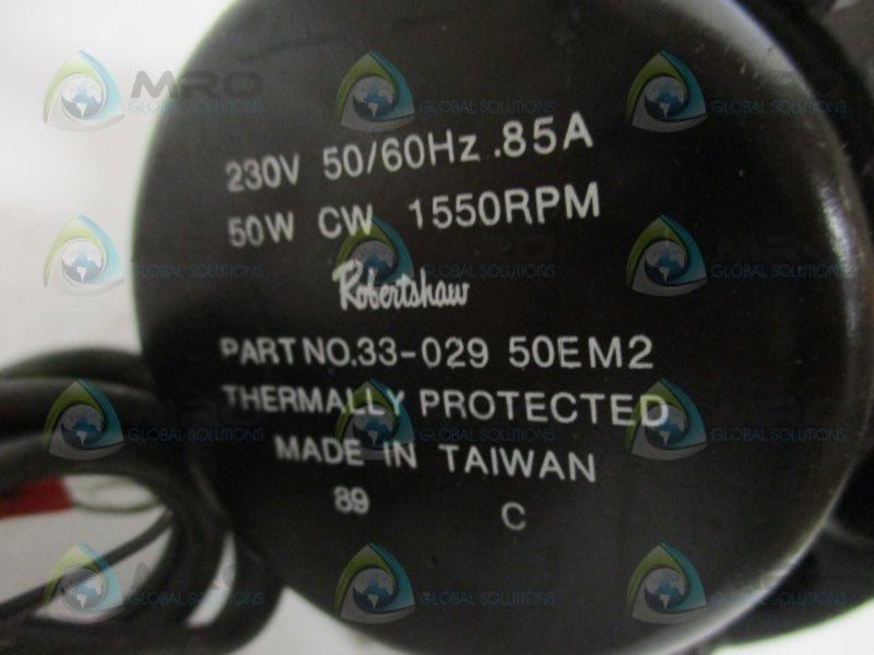 ROBERTSHAW 33-029 50EM2 FAN MOTOR 1550 RPM NSMP