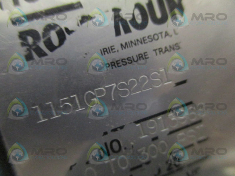 ROSEMOUNT 1151GP7S22S1 PRESSURE TRANSMITTER 0-300 PSI UNMP