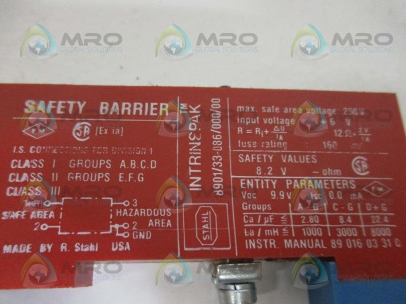 STAHL INTRINSPAK 8901/33-086/000/00 SAFETY BARRIER NSNP