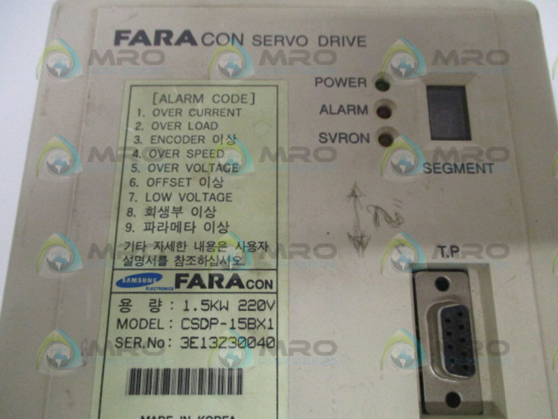 SAMSUNG FARACON C-SDP-15BX1 SERVO DRIVE 220V UNMP