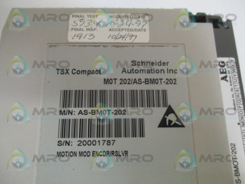 SCHNEIDER AEG TSX COMPACT M0T202/AS-BM0T-202 MODULE (AS PICTURED) NSMP