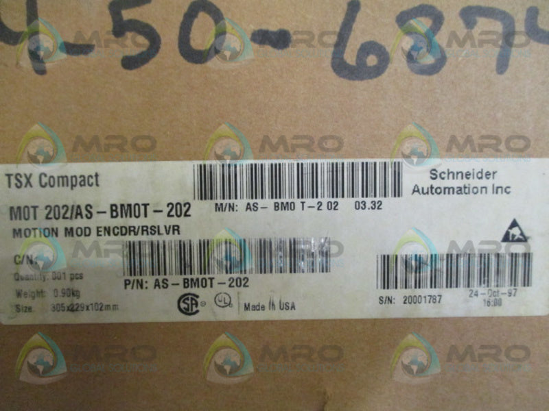 SCHNEIDER AEG TSX COMPACT M0T202/AS-BM0T-202 MODULE (AS PICTURED) NSMP