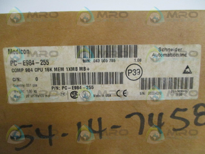 SCHNEIDER AEG MODICON PC-E984-255 PROGRAMMABLE CONTROLLER NSMP