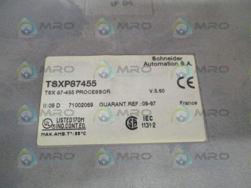 SCHNEIDER TSXP87455 CPU PROCESSOR MODULE UNMP