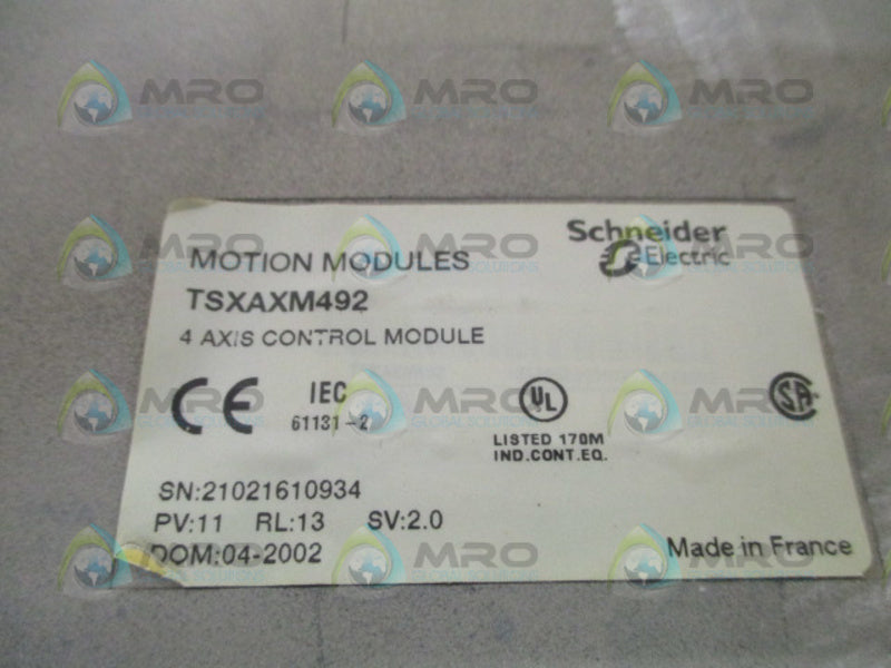 SCHNEIDER TSXAXM492 CONTROL MODULE 4 AXIS UNMP