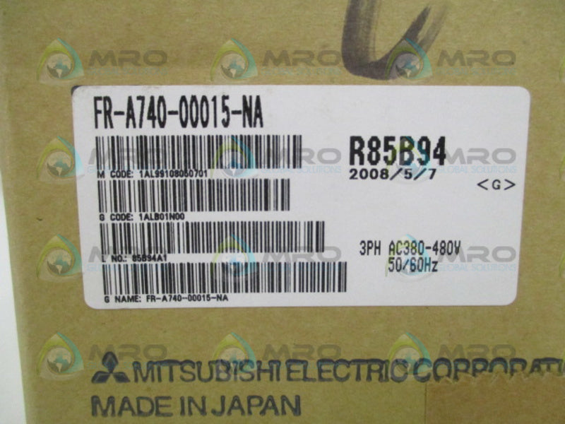 MITSUBISHI ELECTRIC FR-A740-00015-NA AC INTERVER 3PH AC380-480V NSFS