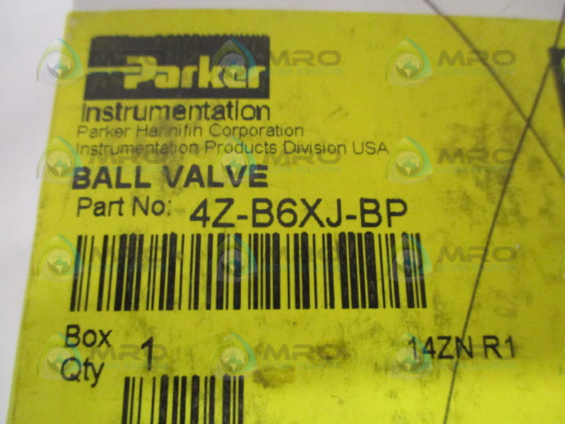 PARKER 4Z-B6XJ-BP 3-WAY 1/4" BALL VALVE NSFS