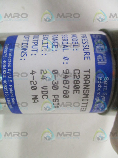 SETRA C280E-30-PSIA 280113-SP PRESSURE TRANSMITTER 0-30 PSIA NSMP