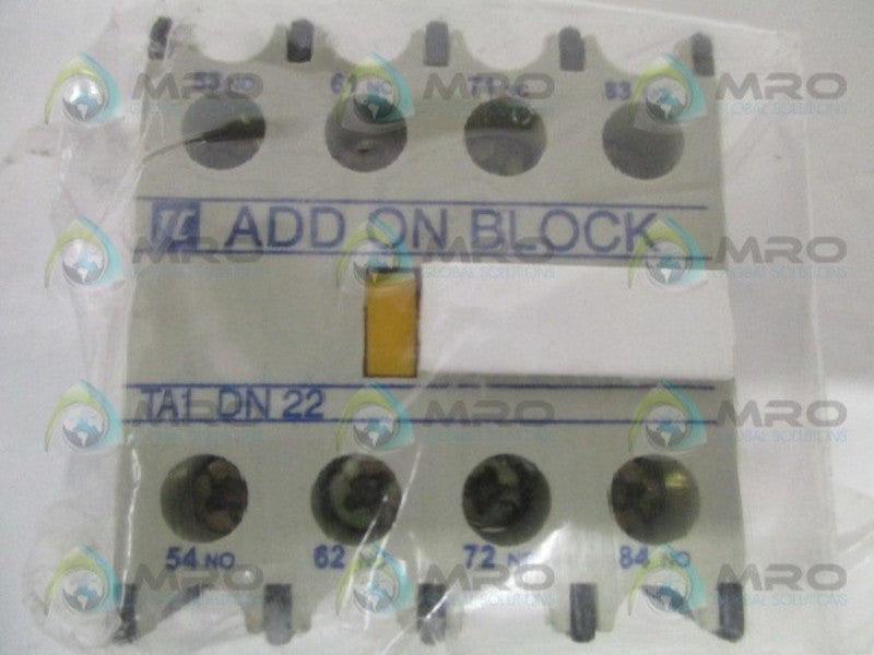 SHAMROCK CONTROLS TA1DN22 AUXILIARY CONTACT BLOCK NSNP