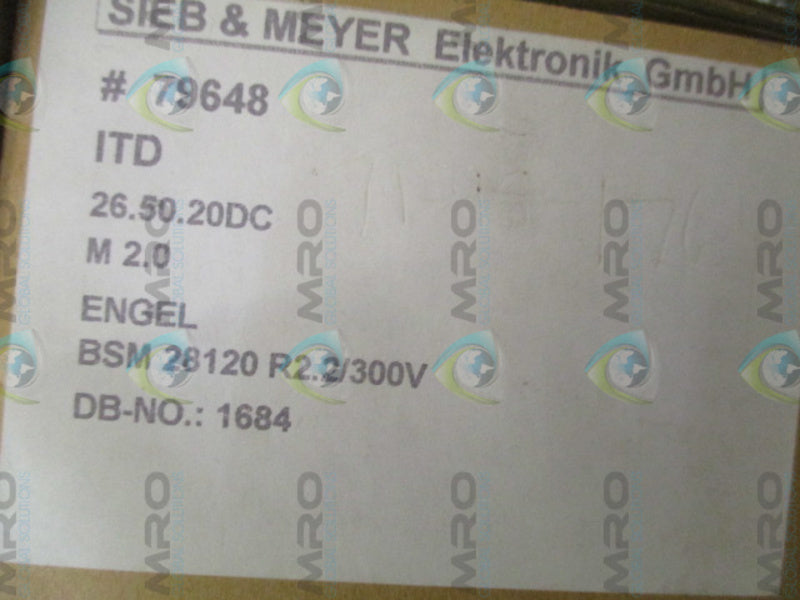 SIEB & MEYER 26.50.20DC-M2 SERVO AMPLIFIER NSMP