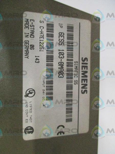 SIEMENS SIMATIC S5-100U 6ES5103-8MA03 CONTROL PROCESS UNIT  UNMP