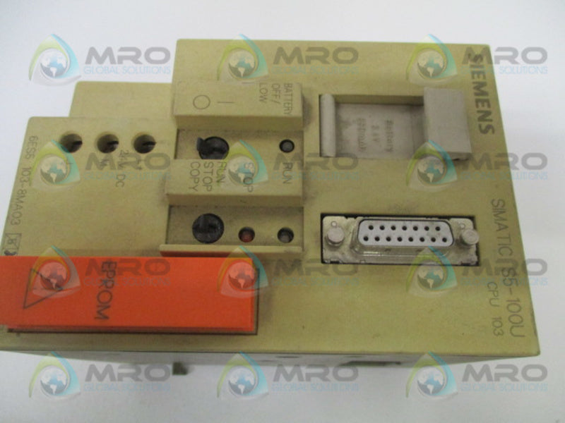 SIEMENS SIMATIC S5-100U 6ES5103-8MA03 CONTROL PROCESS UNIT  UNMP