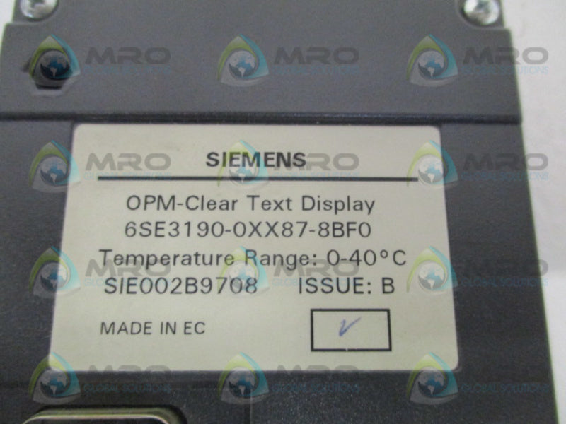 SIEMENS 6SE3190-0XX87-8BF0 NSNP
