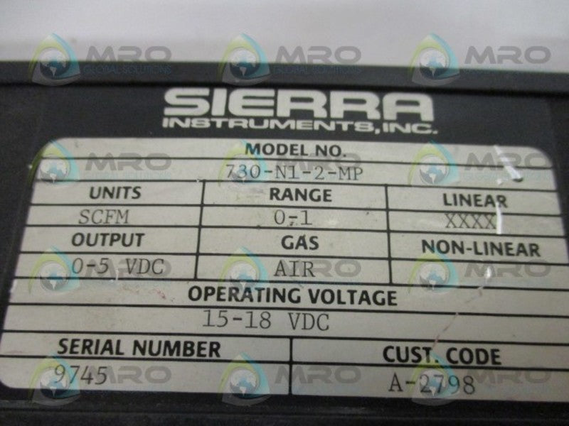 SIERRA 730-N1-2-MP MASS FLOW METER NSNP