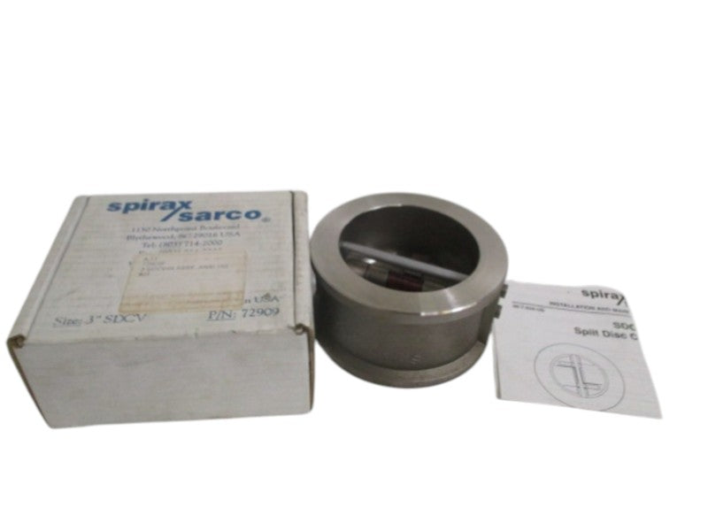SPIRAX SARCO 72909 SDCV44 SPLIT DISC CHECK VALVE 3" NSMP