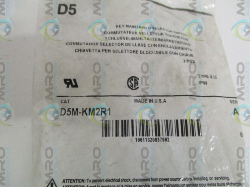 SPRECHER+SCHUH D5M-KM2R1 KEY MAINTAINED SELECTOR SWITCH NSMP