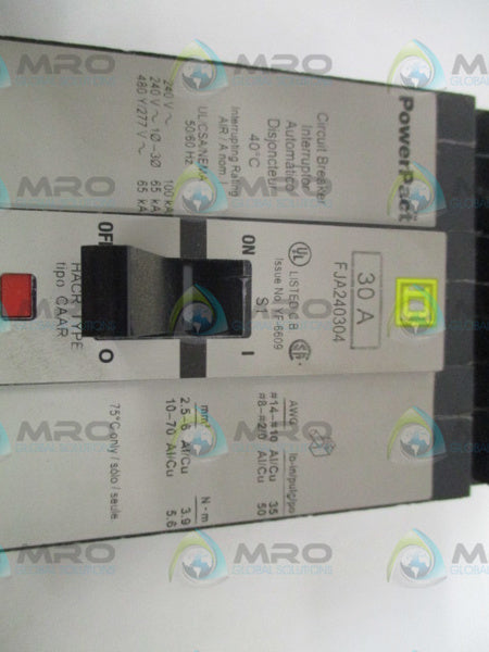 SQUARE D POWERPACT FJA240304 CIRCUIT BREAKER 30A NSMP