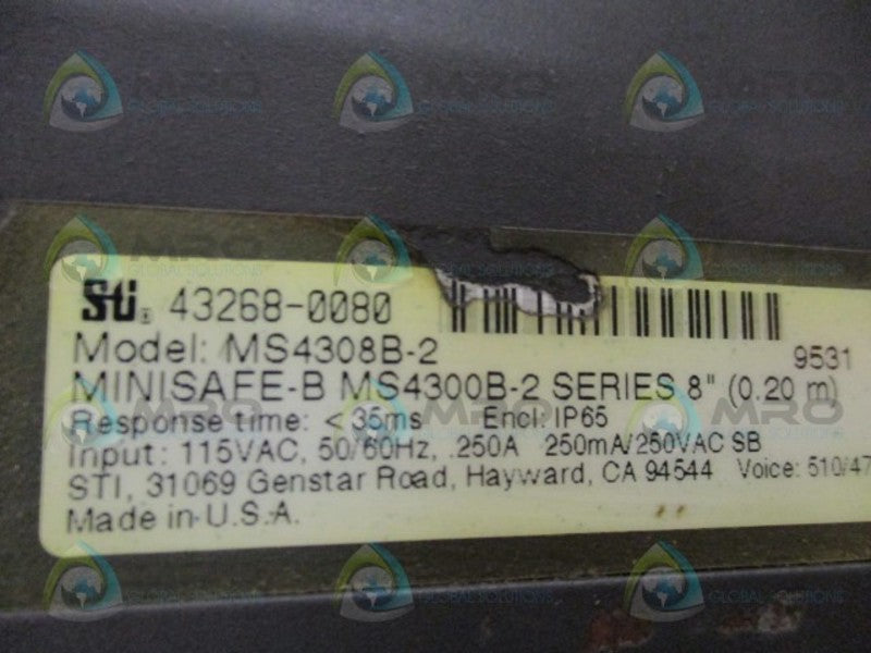 STI MINISAFE-B MS4308B-2 43268-0080 CONTROLLER UNMP