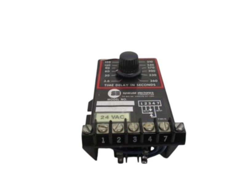 SYRACUSE ELECTRONICS TE-13332 TIME DELAY RELAY 3.6-360 SEC. 24VAC NSNP
