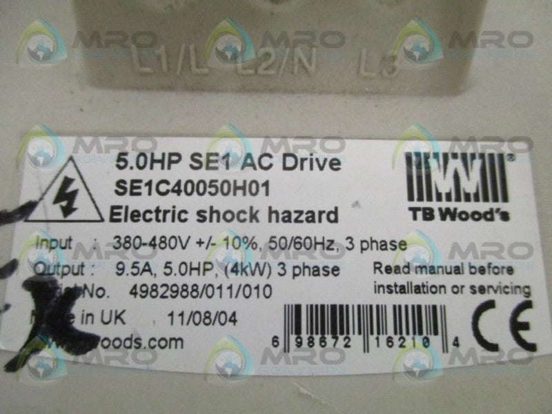 TB WOOD'S SE1C40050H01 AC DRIVE 5.0 HP UNMP