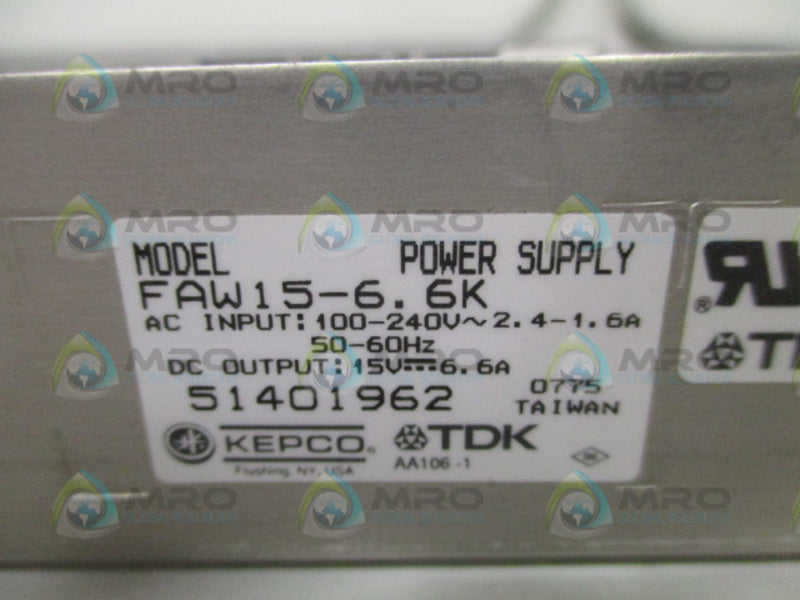 KEPCO TDK FAW15-6.6K POWER SUPPLY UNMP