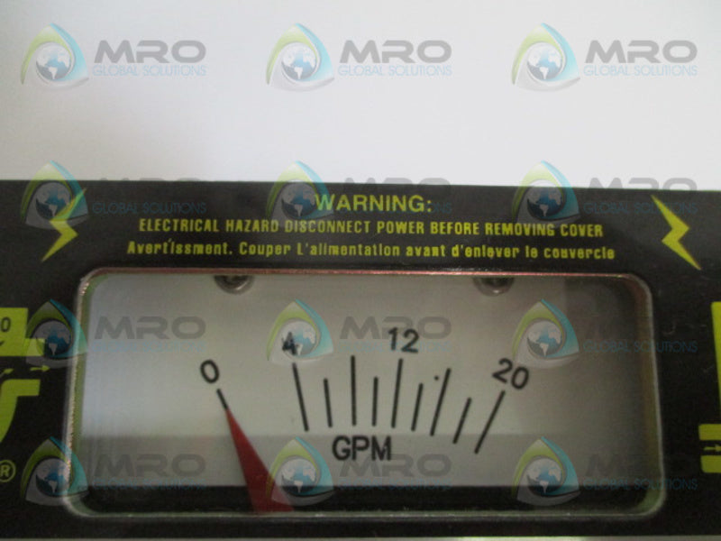 UFM MM-DSB20GM-6-32V1.0-A3WL-15D FLOW INDICATOR 0-20 GPM NSNP