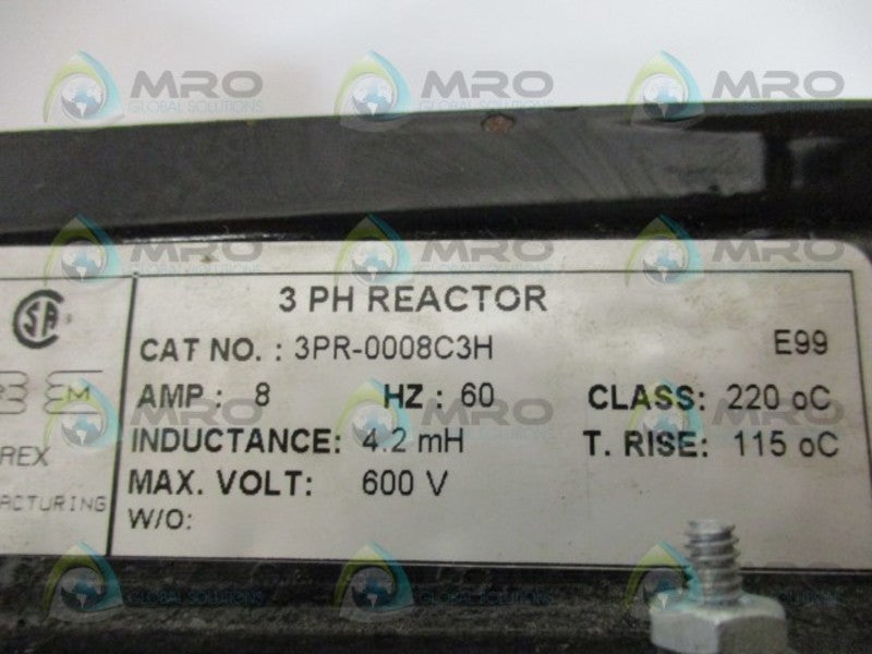 REX POWER MAGNETICS 3PR-0008C3H LINE REACTOR NSNP