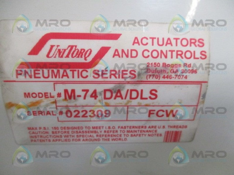 UNITORQ M-74DA/DLS PNEUMATIC ACTUATOR UNMP