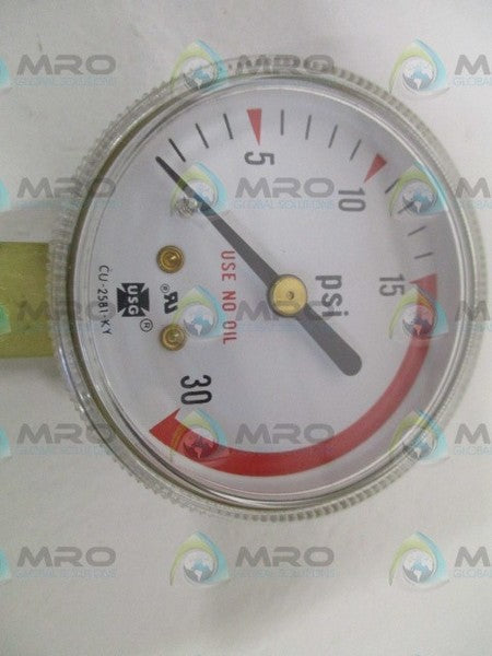 US GAUGE 5ZP74 P618K PRESSURE GAUGE 2" 0/30 PSI NSMP