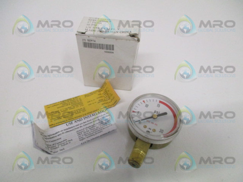 US GAUGE 5ZP74 P618K PRESSURE GAUGE 2" 0/30 PSI NSMP