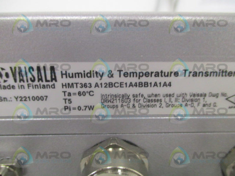 VAISALA HMT363A12BCE1A4BB1A1A4 HUMIDITY & TEMP. TRANSMITTER NSMP