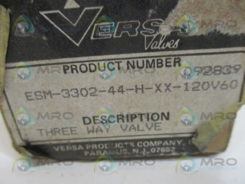 VERSA ESM-3302-44-H-XX-120V60 THREE WAY DIRECTIONAL VALVE NSMP