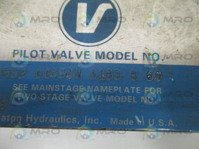 VICKERS DG4S4W018BB60 HYDRUALIC DIRECTIONAL PILOT VALVEUNMP