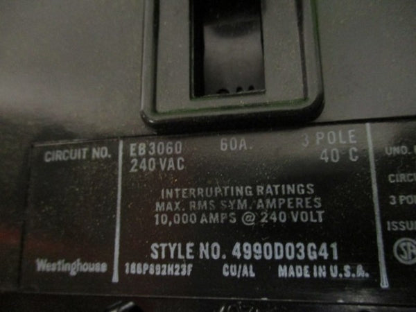 WESTINGHOUSE EB3060 CIRCUIT BREAKER 60A NSMP