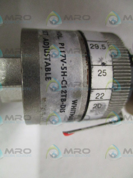 WHITMAN CONTROLS P117V-5H-C12TB-DIS ADJUSTABLE PRESSURE SWITCH NSMP