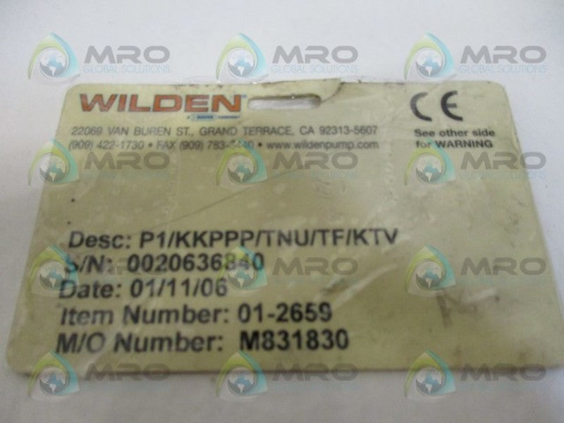 WILDEN P1/KKPPP/TNU/TF/KTV DIAPHRAGM PUMP UNMP