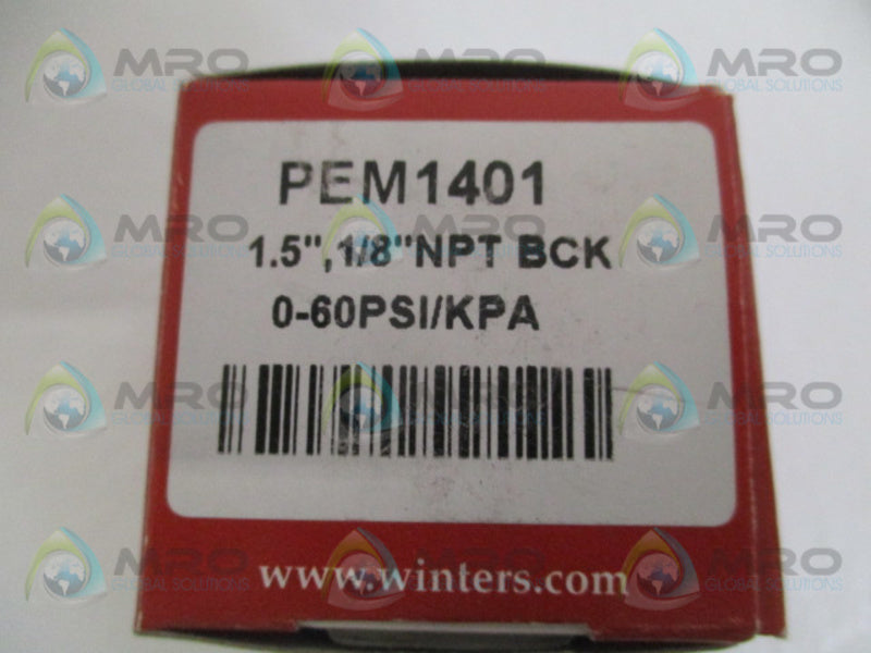 WINTERS PEM1401 PRESSURE GAUGE 0-60PSI/KPA NSMP