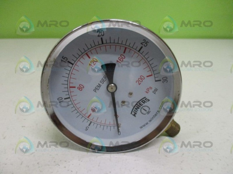 WINTERS PEM221 PRESSURE GAUGE 0-30 PSI NSMP