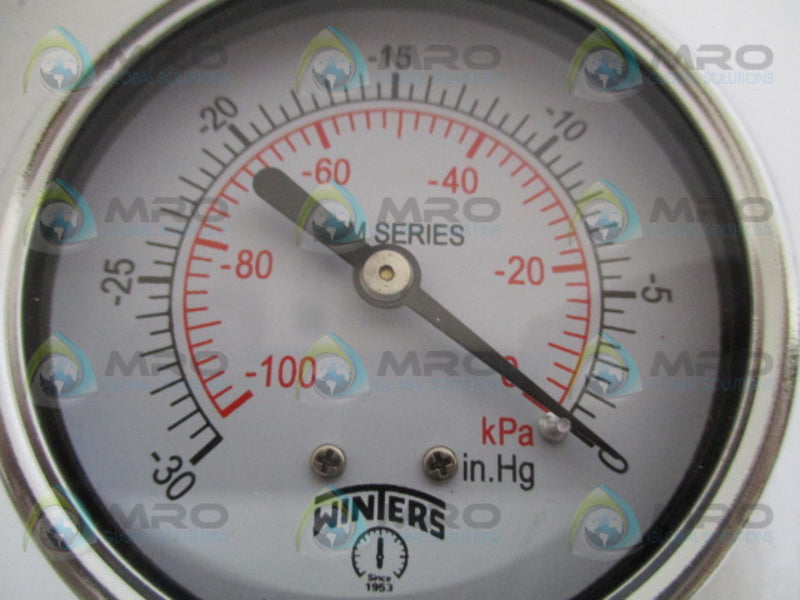 WINTERS PEM210 PRESSURE GAUGE -30 inHG / -100 KPA NSMP