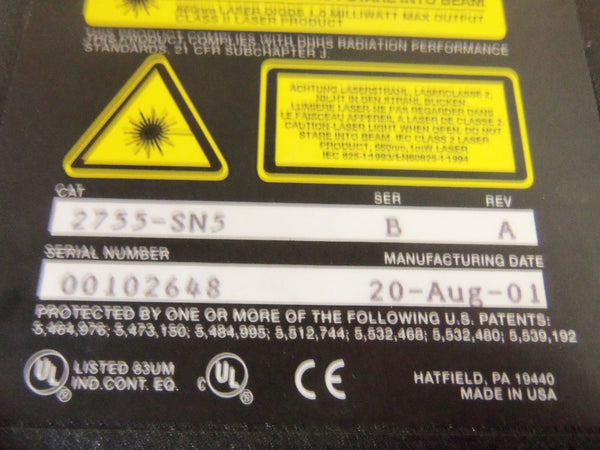 ACCU-SORT 2755-SN5 SERIES B BARCODE READER ADAPTSCAN NSMP
