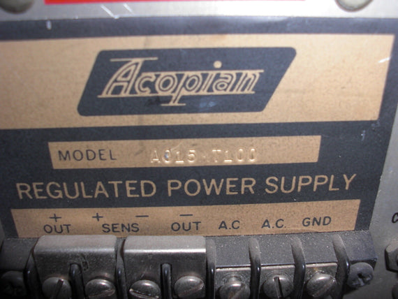 ACOPIAN A015MT100 REGULATED POWER SUPPLY *USED*