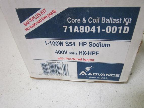 ADVANCE 71A8041-001D CORE & COIL BALLAST KIT *NEW IN BOX*