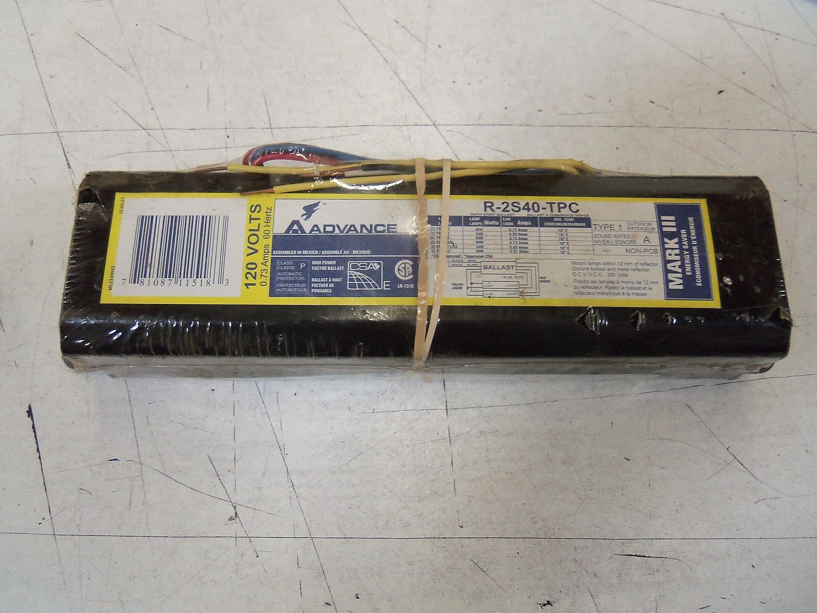 ADVANCE MARK III R-2S40-TPC BALLAST *NEW IN FACTORY BAG*