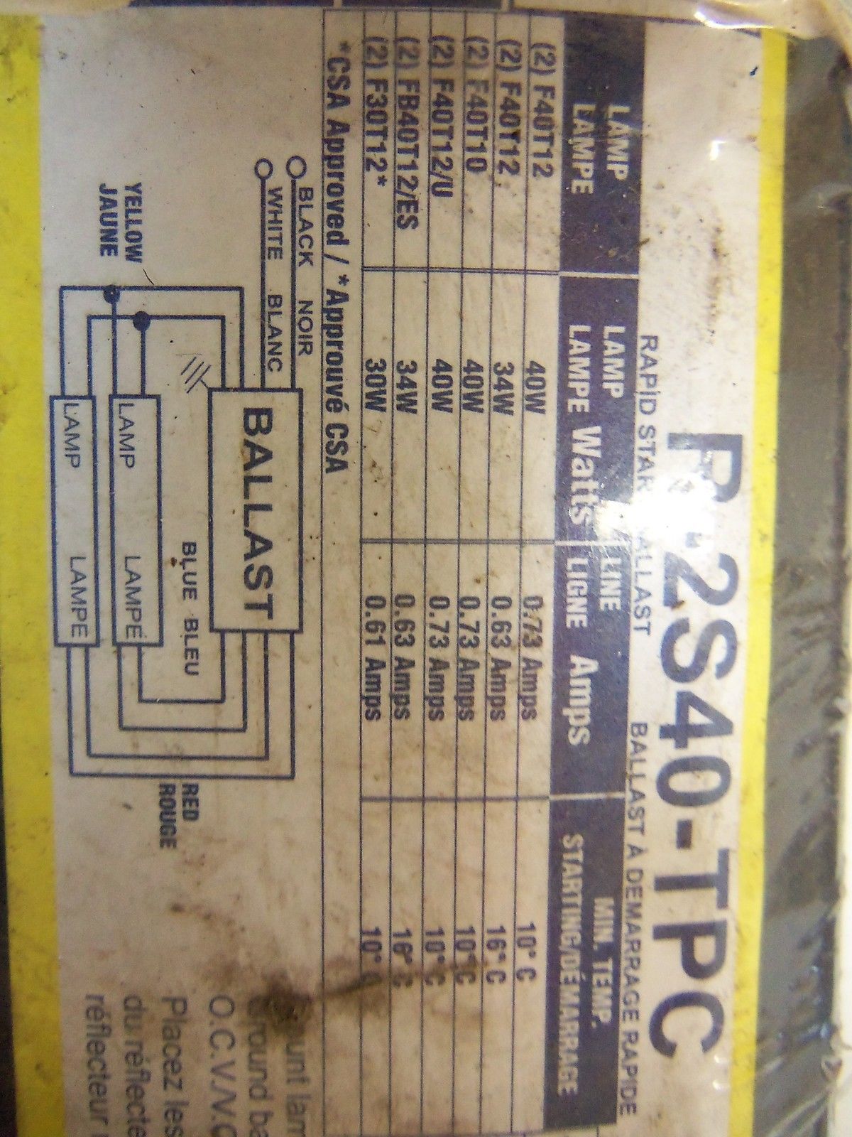 ADVANCE MARK III R-2S40-TPC BALLAST *NEW IN FACTORY BAG*