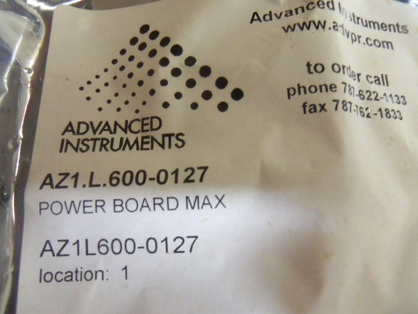 ADVANCED INSTRUMENTS AZ1L600-0127 POWER BOARD UNMP